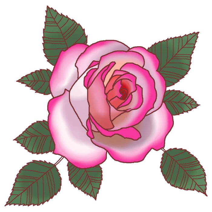 ニコル カラー バラの花1 ばらのイラスト 花のイラスト素材 お花と季節のお礼状 ばら バラ 薔薇 Rose