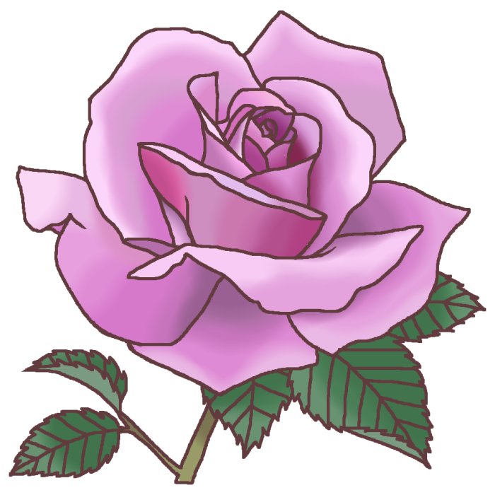 名称不明 カラー バラの花1 ばらのイラスト 花のイラスト素材 お花と季節のお礼状 ばら バラ 薔薇 Rose